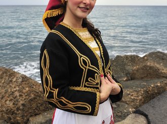 traditional folklore dancer at the fort of heraklion