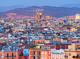 view of barcelona from montjuic