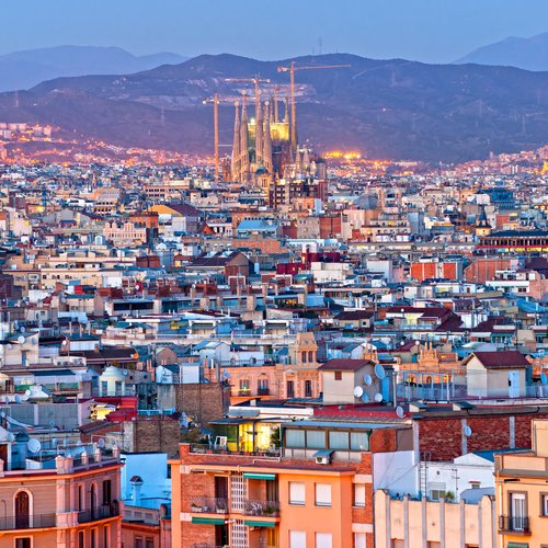 view of barcelona from montjuic